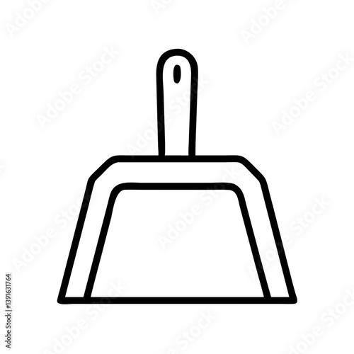 Dustpan outline vector icon for cleaning services and household chores essential equipment and supplies 100