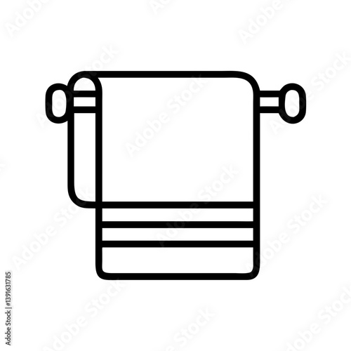 Bathroom towel rack with hanging towel vector illustration for home decor and design projects use 100