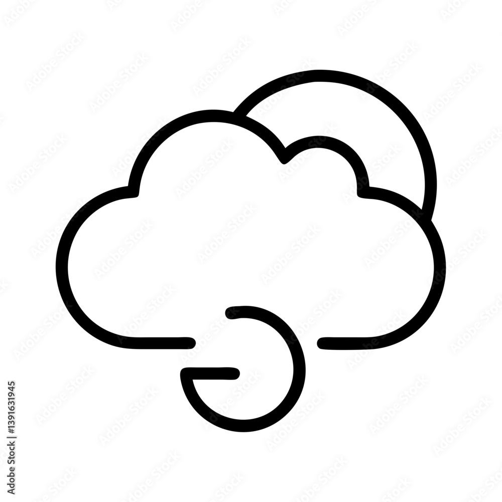 Weather forecast icon of cloud with wind and sun vector design for graphic and web design resources Weather forecast icon of cloud with wind and sun vector design for graphic and web design resources