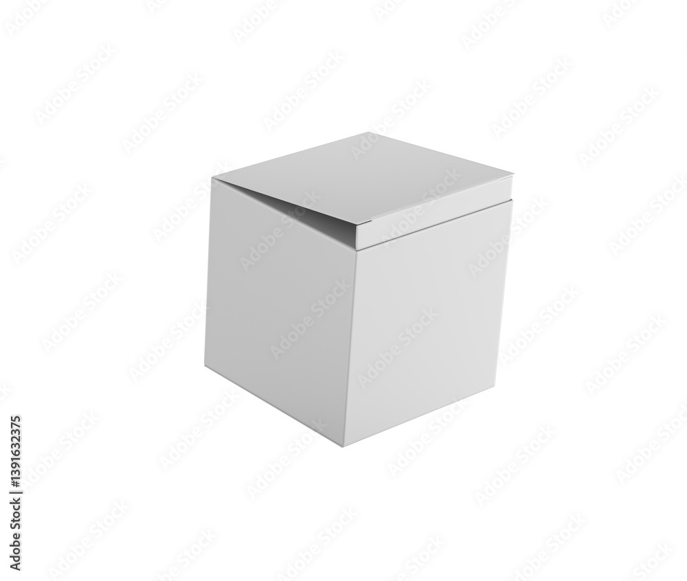 A square cardboard box for packaging, branding and product mockups. 3d Illustration A square cardboard box for packaging, branding and product mockups. 3d Illustration