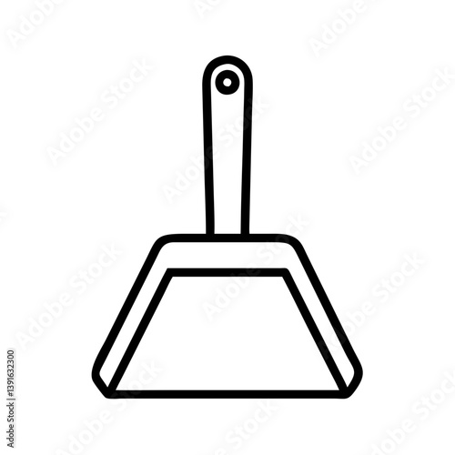 Dustpan cleaning tool outline vector icon illustration for house cleaning and household chores 100