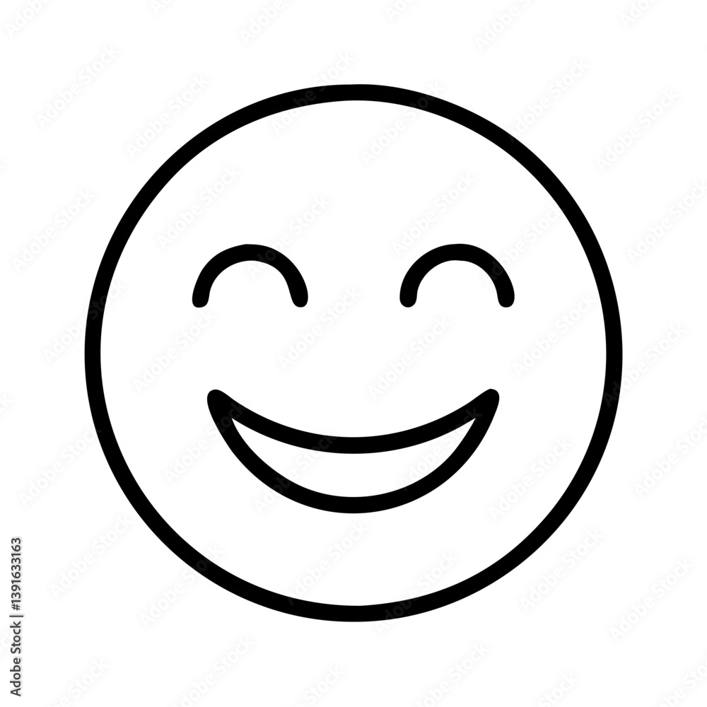 Smiling face emoji vector graphic illustration for social media and user interface design asset use