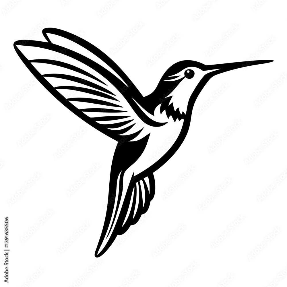 Obraz premium hummingbird flying Silhouette