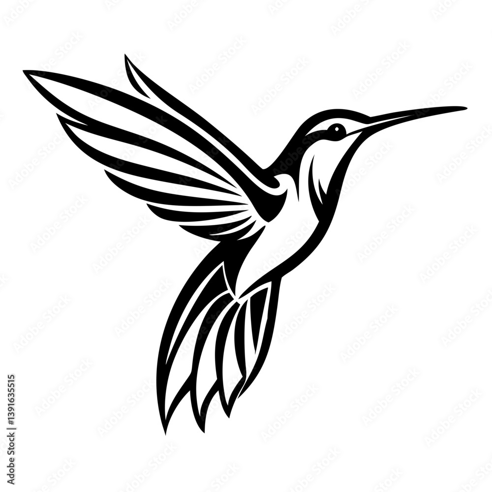Fototapeta premium hummingbird flying Silhouette
