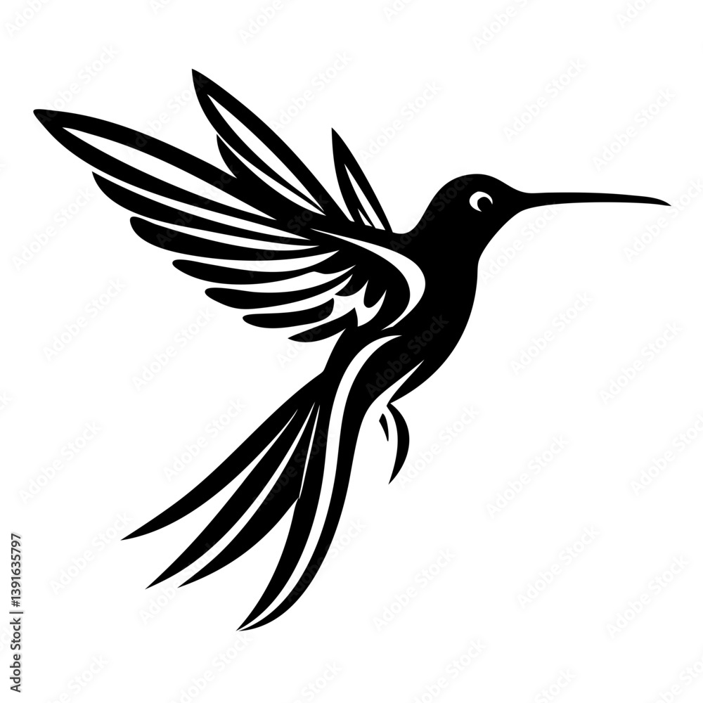 Obraz premium hummingbird flying Silhouette