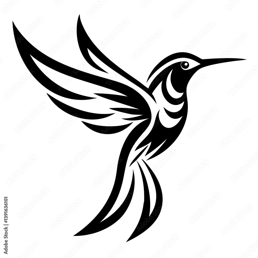 Fototapeta premium hummingbird flying Silhouette