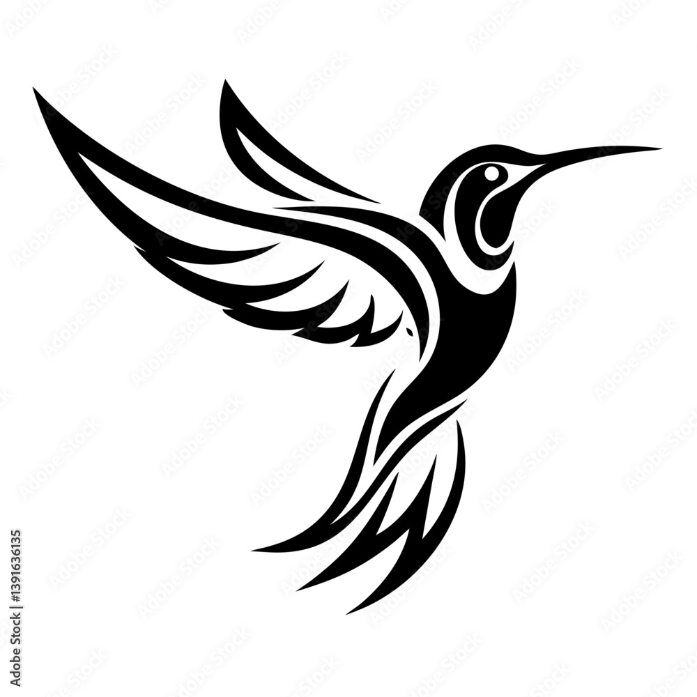 Obraz premium hummingbird flying Silhouette