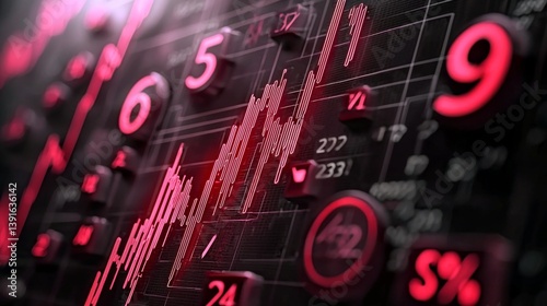 Analyzing market trends global finance hub data visualization digital environment close-up view economic insights