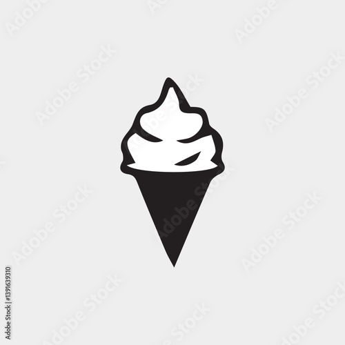 classic ice cream cone sweet treat icon.