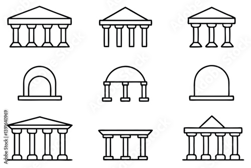 Loggia Line Art Creative Drawing for Interior Design Illustration  