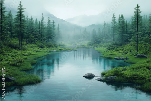 A calming scene of nature, ...