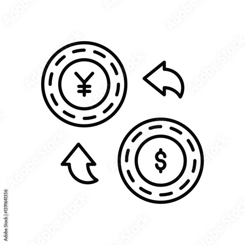 Currency Exchange icon vector stock illustration