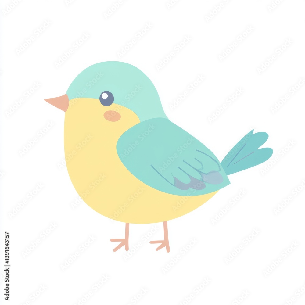 Colorful cartoon bird sitting on a branch nature scene digital art whimsical style playful atmosphere Colorful cartoon bird sitting on a branch nature scene digital art whimsical style playful atmosphere