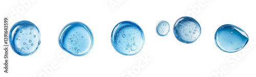 hyaluronic acid serum drops on white background.