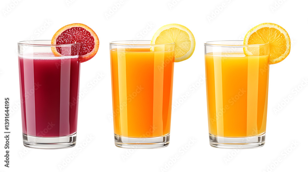 Pack of Juice in Glass set of Three Different Poses set Against Transparent Background for Beverage, Refreshment, or Drink Promotion Projects Pack of Juice in Glass set of Three Different Poses set Against Transparent Background for Beverage, Refreshment, or Drink Promotion Projects