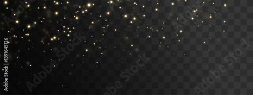 festive golden dust and sparkle background featuring glowing stars, magic particles, and shiny confetti. Perfect for Christmas, celebration designs, or any sparkling holiday theme