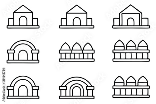 Loggia Line Art Elegant Design for Architectural Illustration Artwork  
