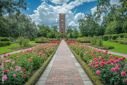 A scenic view of Bok Tower,...
