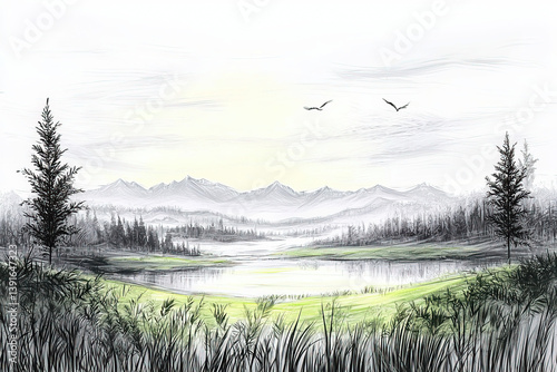 A serene illustration of a ...