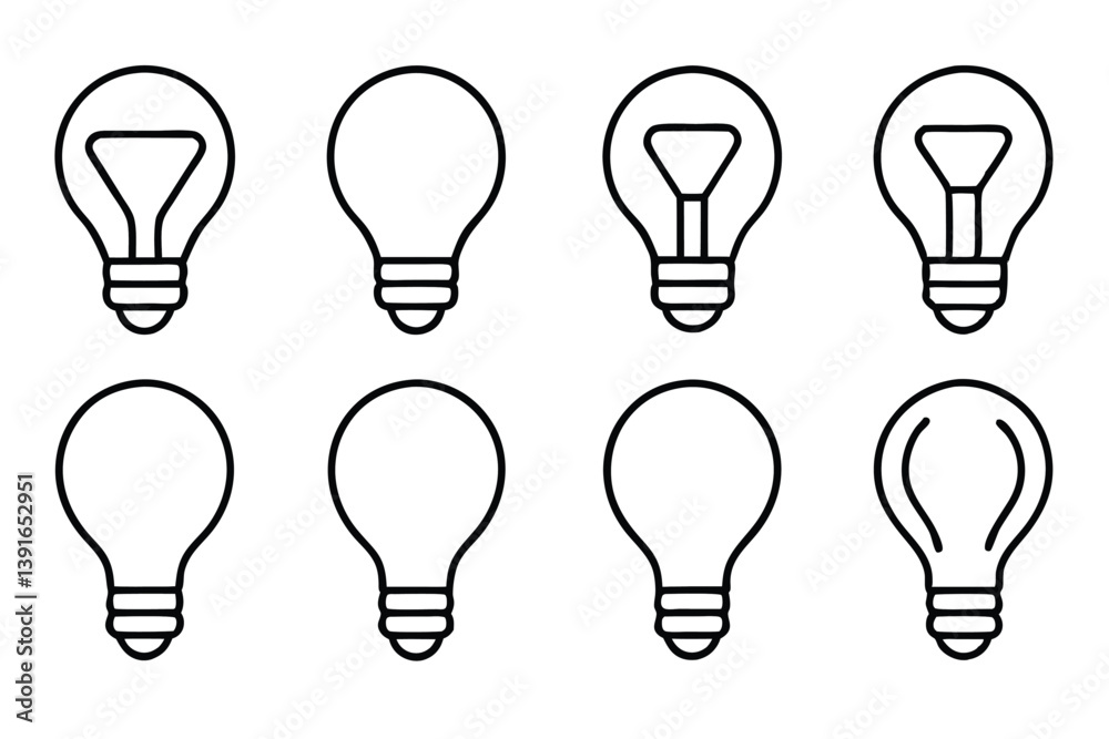 Lightbulb Line Art Creative Design for Modern Illustration and Artwork Lightbulb Line Art Creative Design for Modern Illustration and Artwork