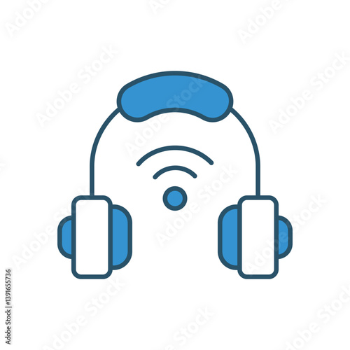 WIRELESS HEADPHONE vector icon stock illustration