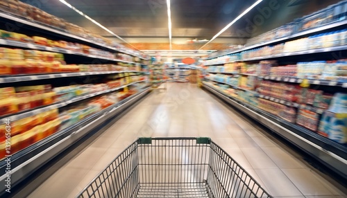 shopping cart in supermarket