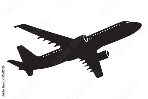 Airplane Silhouette Vector Art Perfect for Aviation Related Designs