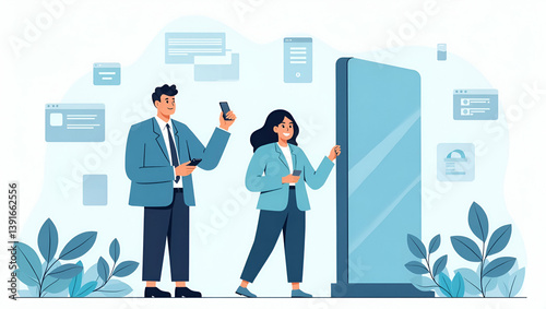 Flat Refined Imagery of Cyber Espionage: High-Resolution Digital Forensics, Covert Hacking, State-Layer Surveillance & Data Protection Strategies in Cute Vector Style photo