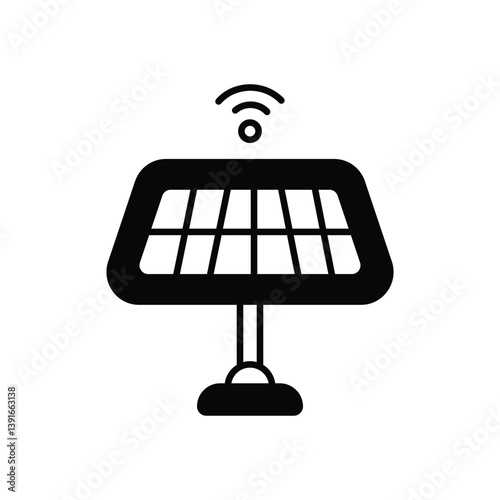 SOLAR CELL vector icon stock illustration