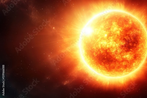 Obraz na płótnie Fiery sun in the cosmos w salonie