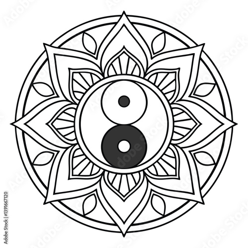 Yin Yang Mandala Balance, Harmony, Meditation, Spirituality, Art