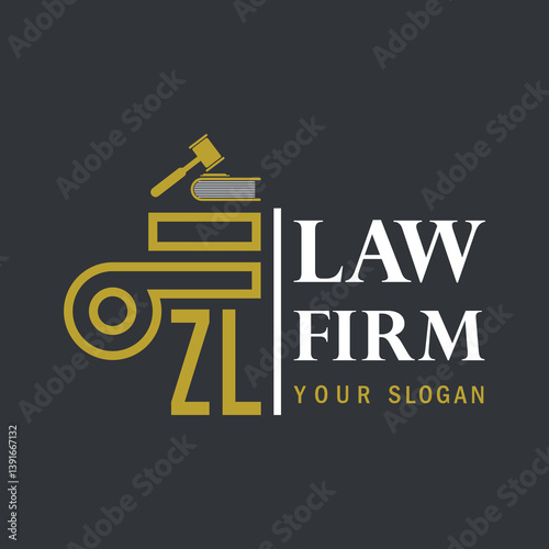 modern law firm justice logo design vector graphic template.	