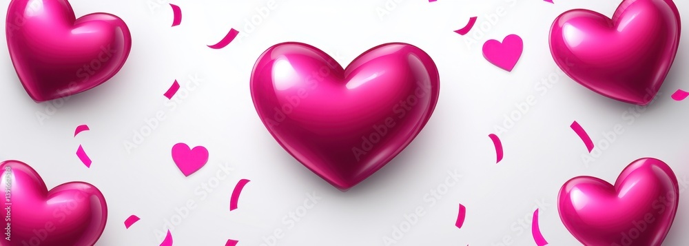 Pink hearts confetti