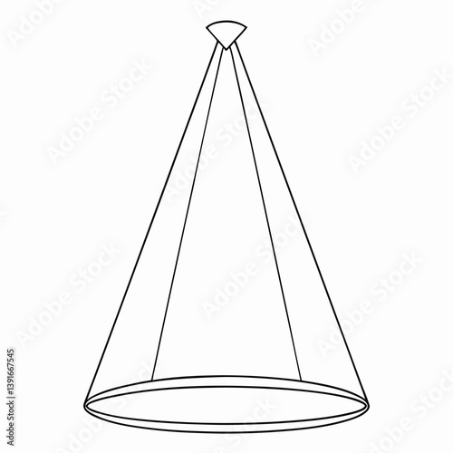 Conical Pendant Lamp Design Minimalist Lighting Fixture Sketch