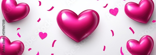 Obraz na płótnie Pink hearts confetti w salonie