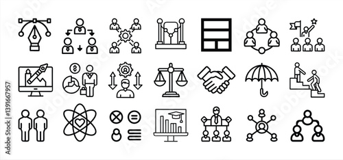 Human Resources & Teamwork Icon Set