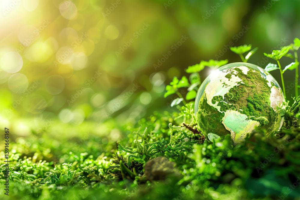 Greeting card with holiday composition for world environment day, abstract vivid composition consists of fictional unreal fantastic vision on background Greeting card with holiday composition for world environment day, abstract vivid composition consists of fictional unreal fantastic vision on background