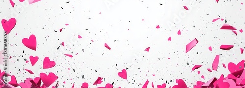 Obraz na płótnie Pink Heart Confetti w salonie