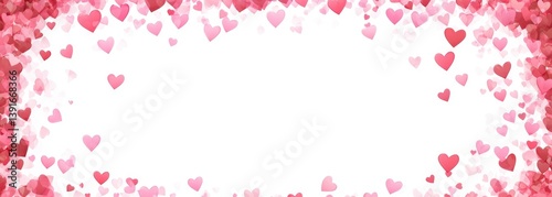 Obraz na płótnie Heart-shaped confetti border (1) w salonie