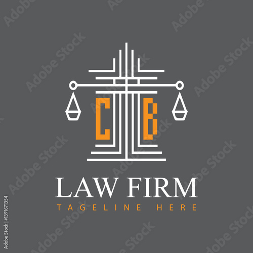modern law firm justice logo design vector graphic template.	