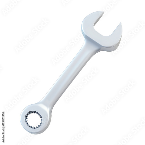 Wallpaper Mural A 3D rendered metal wrench with one open end and one circular ring end, displayed in a clean minimalist style and isolated on a black background for clarity Torontodigital.ca