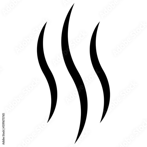 Rising Heat Haze, Three Black Wavy Lines on White
