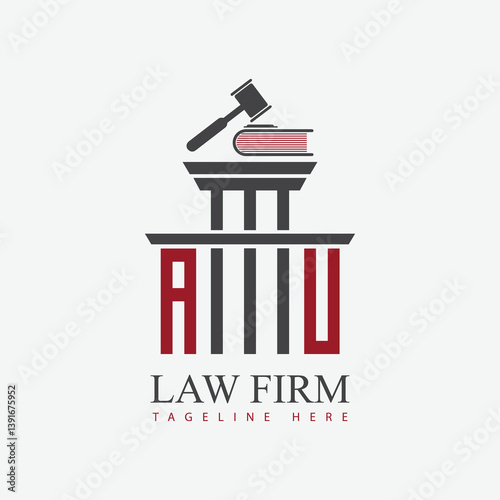modern law firm justice logo design vector graphic template.	