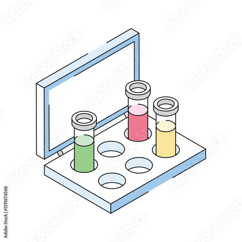 Premium icon of lab test tube rack designed in isometric style