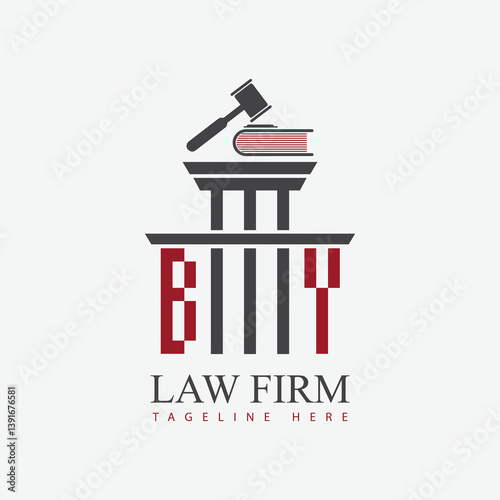 modern law firm justice logo design vector graphic template.	