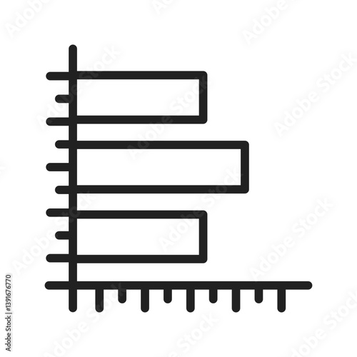 Horizontal Bar Graph icon vector image. Suitable for mobile apps, web apps and print media.