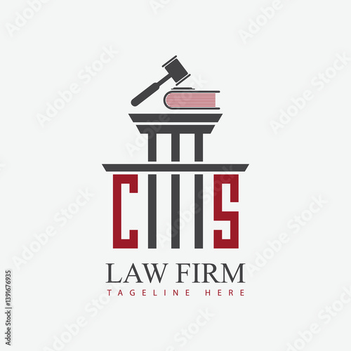 modern law firm justice logo design vector graphic template.	