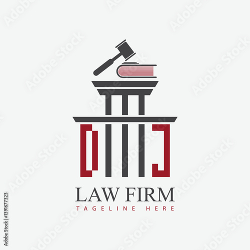 modern law firm justice logo design vector graphic template.	