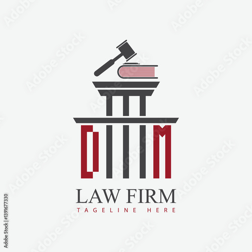 modern law firm justice logo design vector graphic template.	