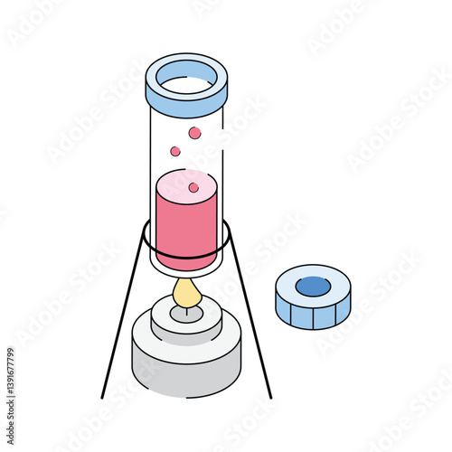 Laboratory experiment icon creatively designed in isometric style